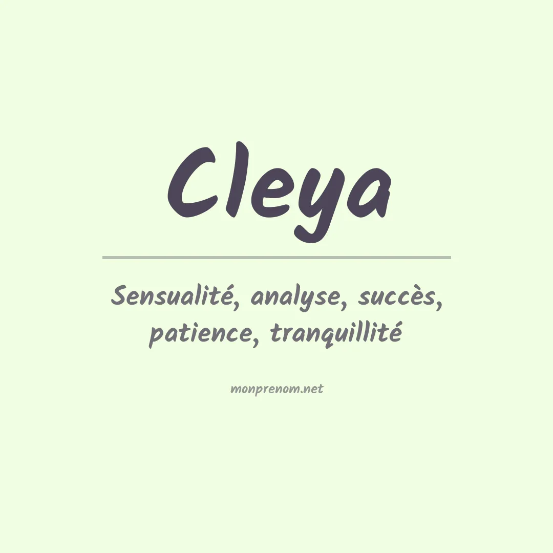 Signification du Prénom Cleya Signification du Prénom Cleya