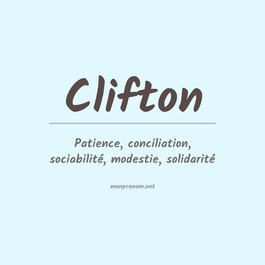 Signification du Prénom Clifton