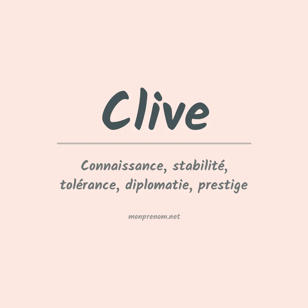 Signification du Prénom Clive