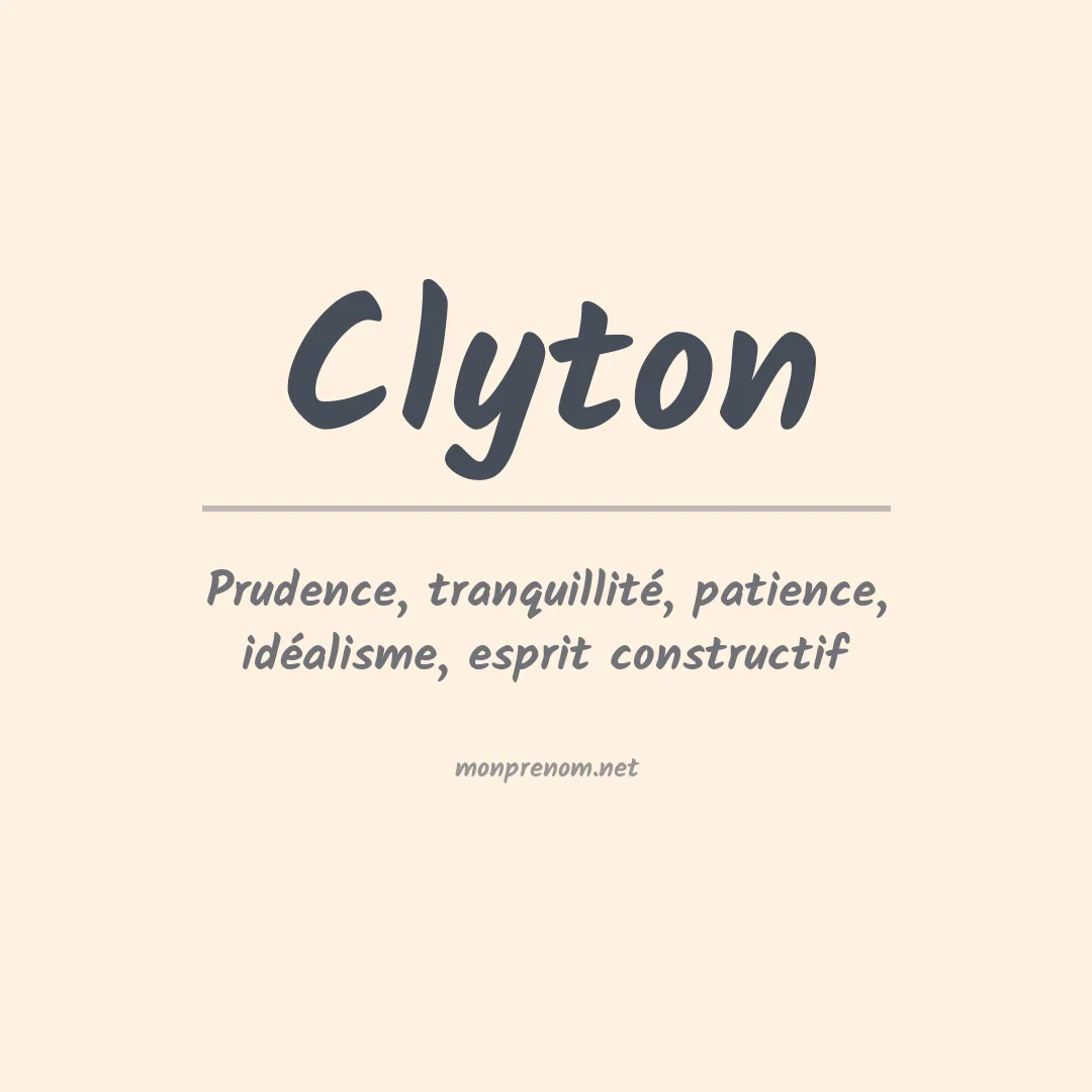 Signification du Prénom Clyton
