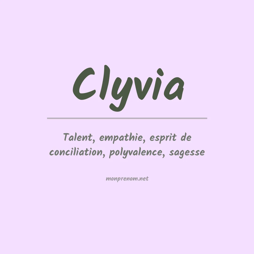 Signification du Prénom Clyvia Signification du Prénom Clyvia