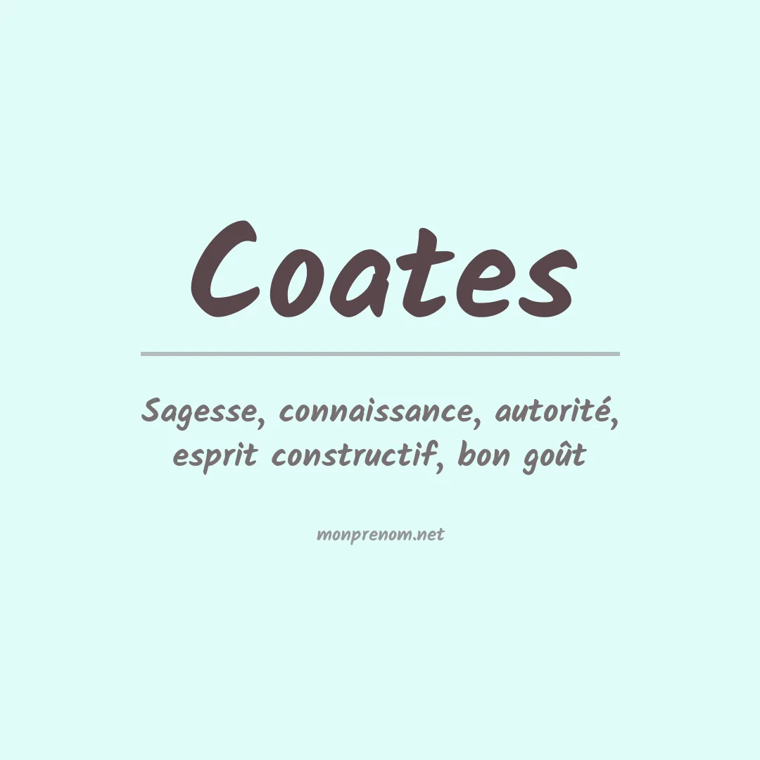 Signification du Prénom Coates