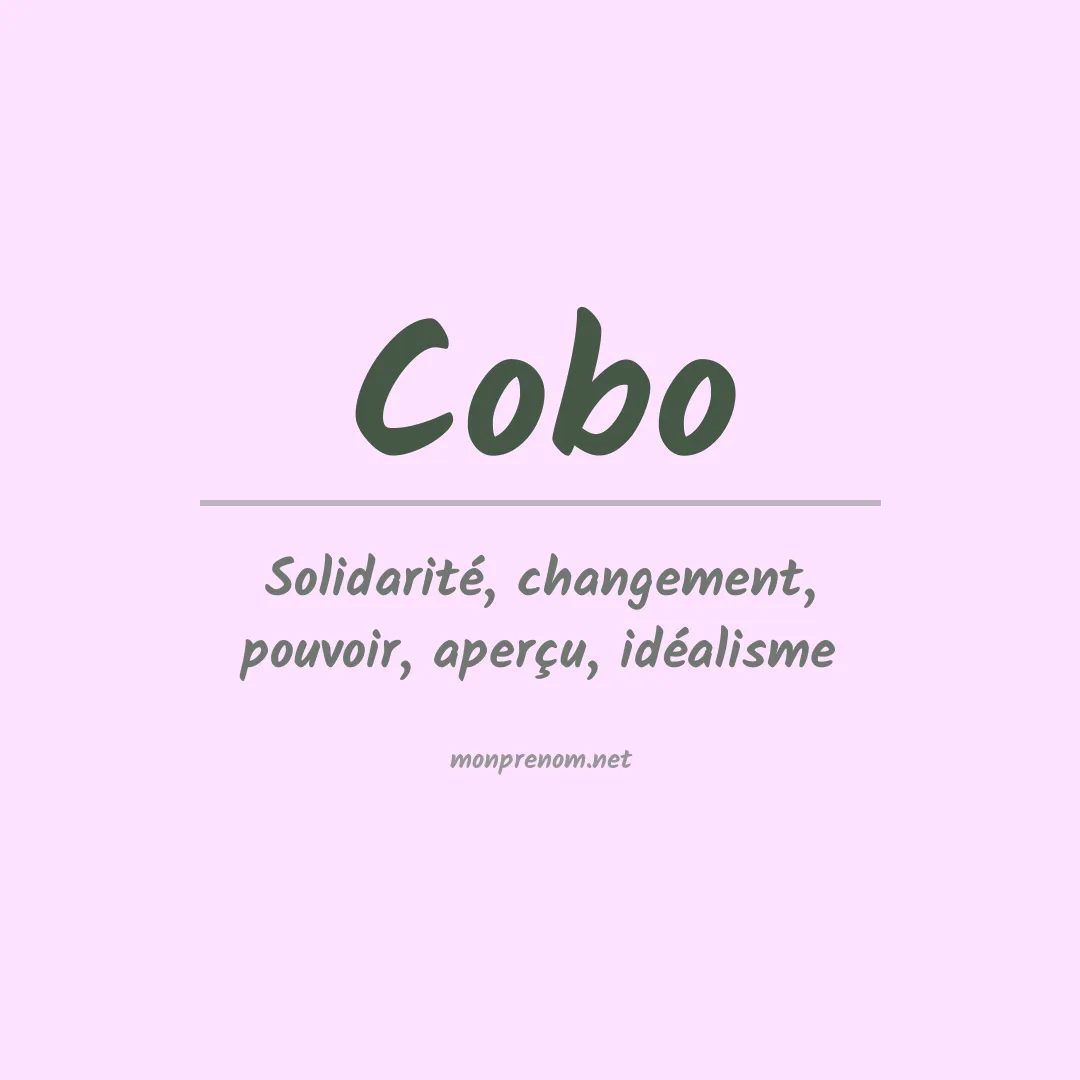 Signification du Prénom Cobo