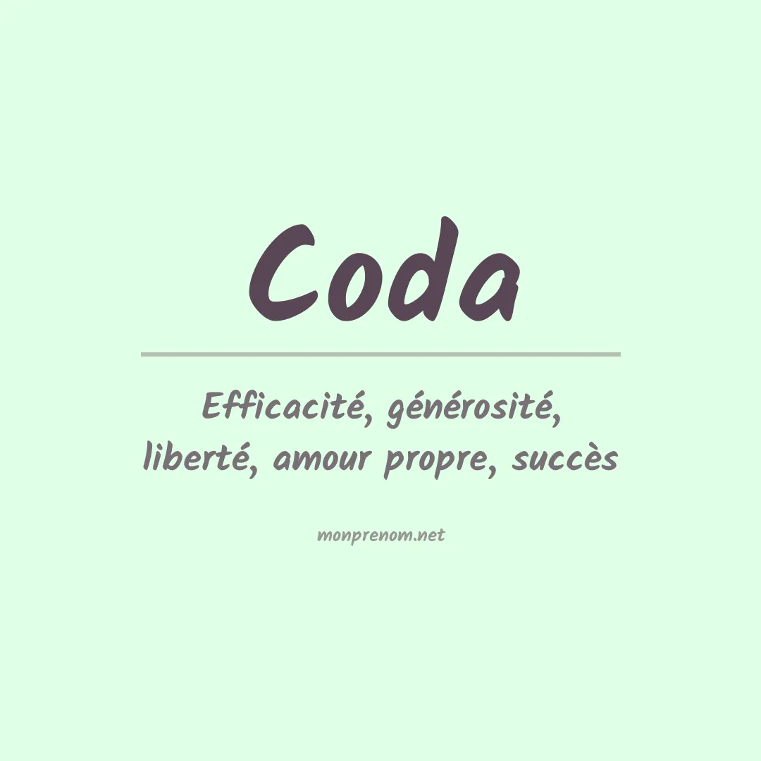 Signification du Prénom Coda