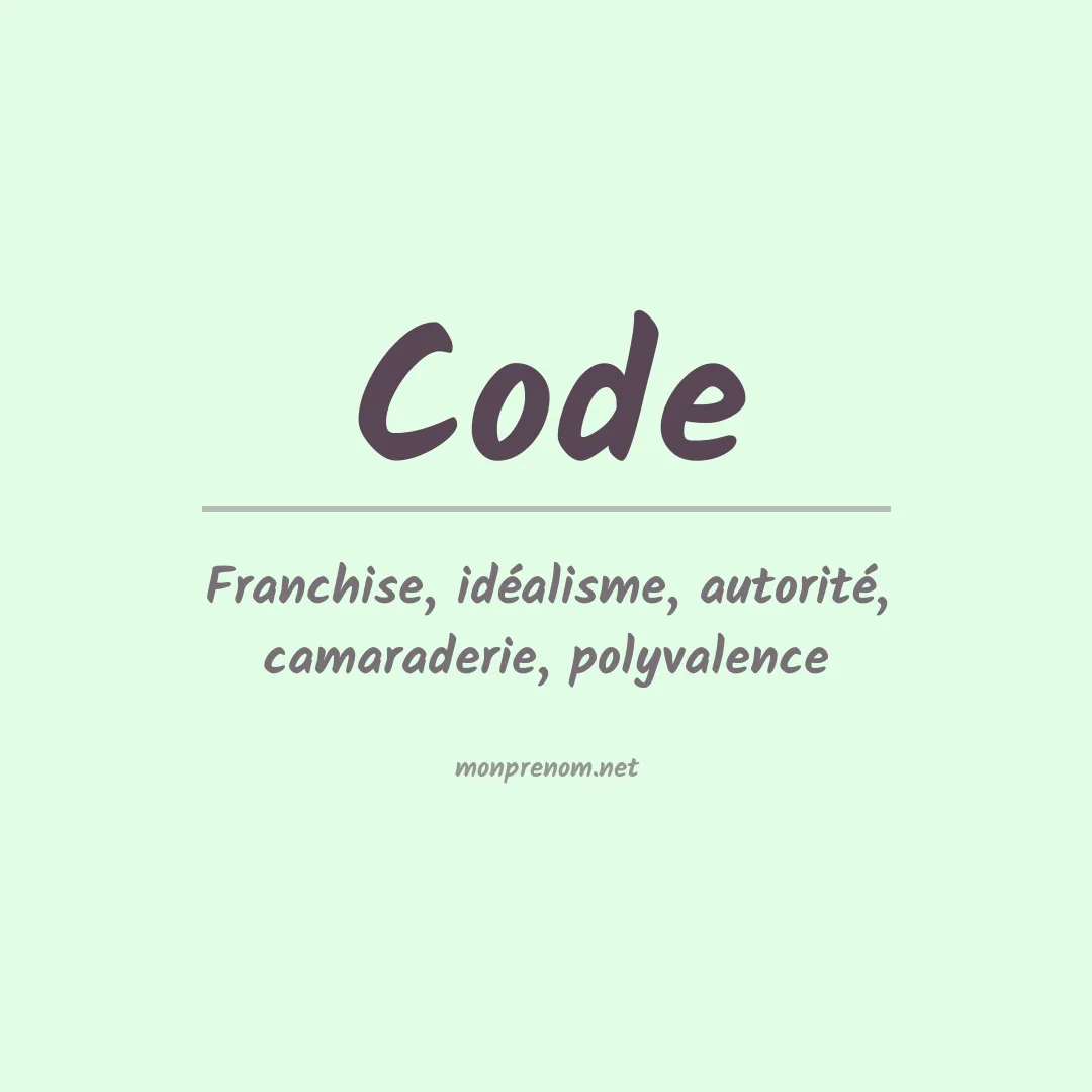 Signification du Prénom Code