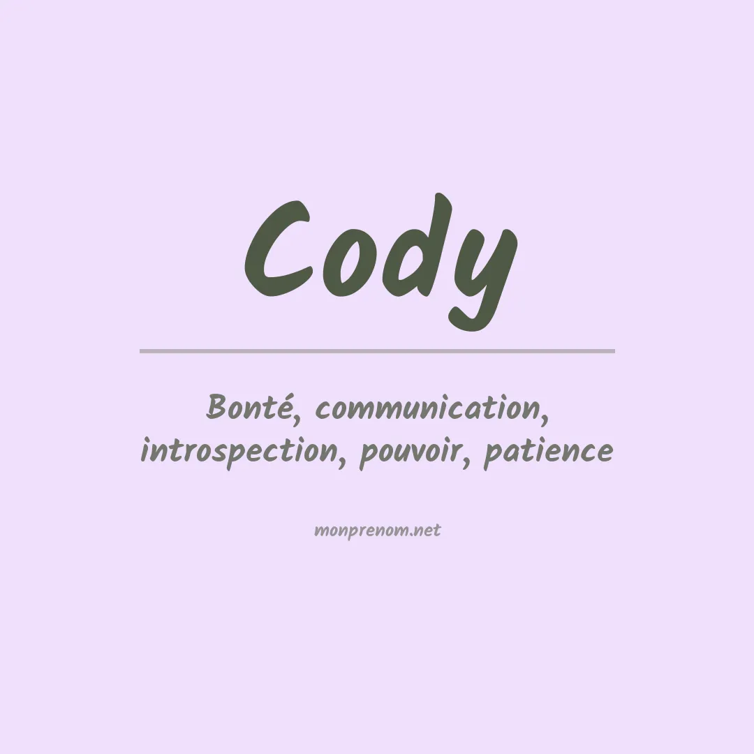 Signification du Prénom Cody