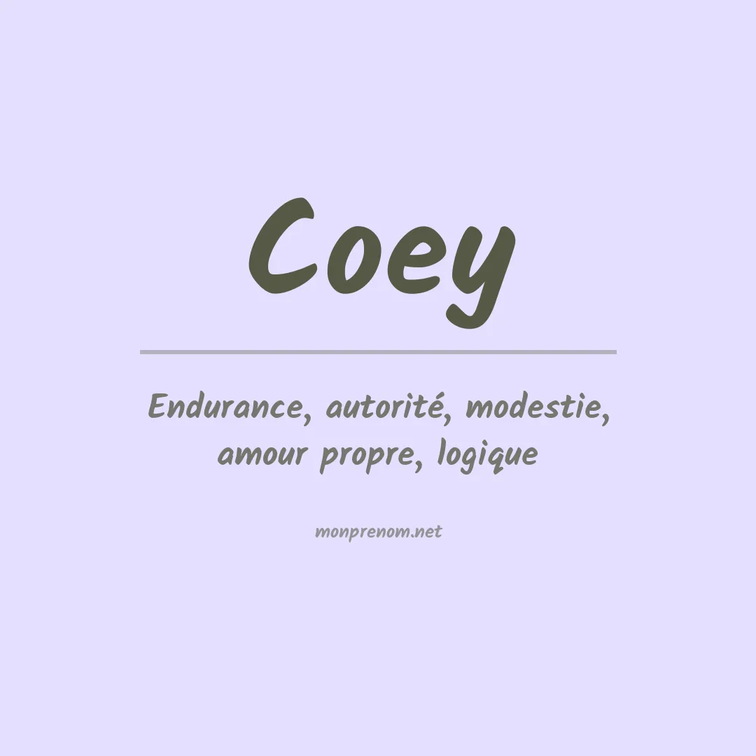 Signification du Prénom Coey