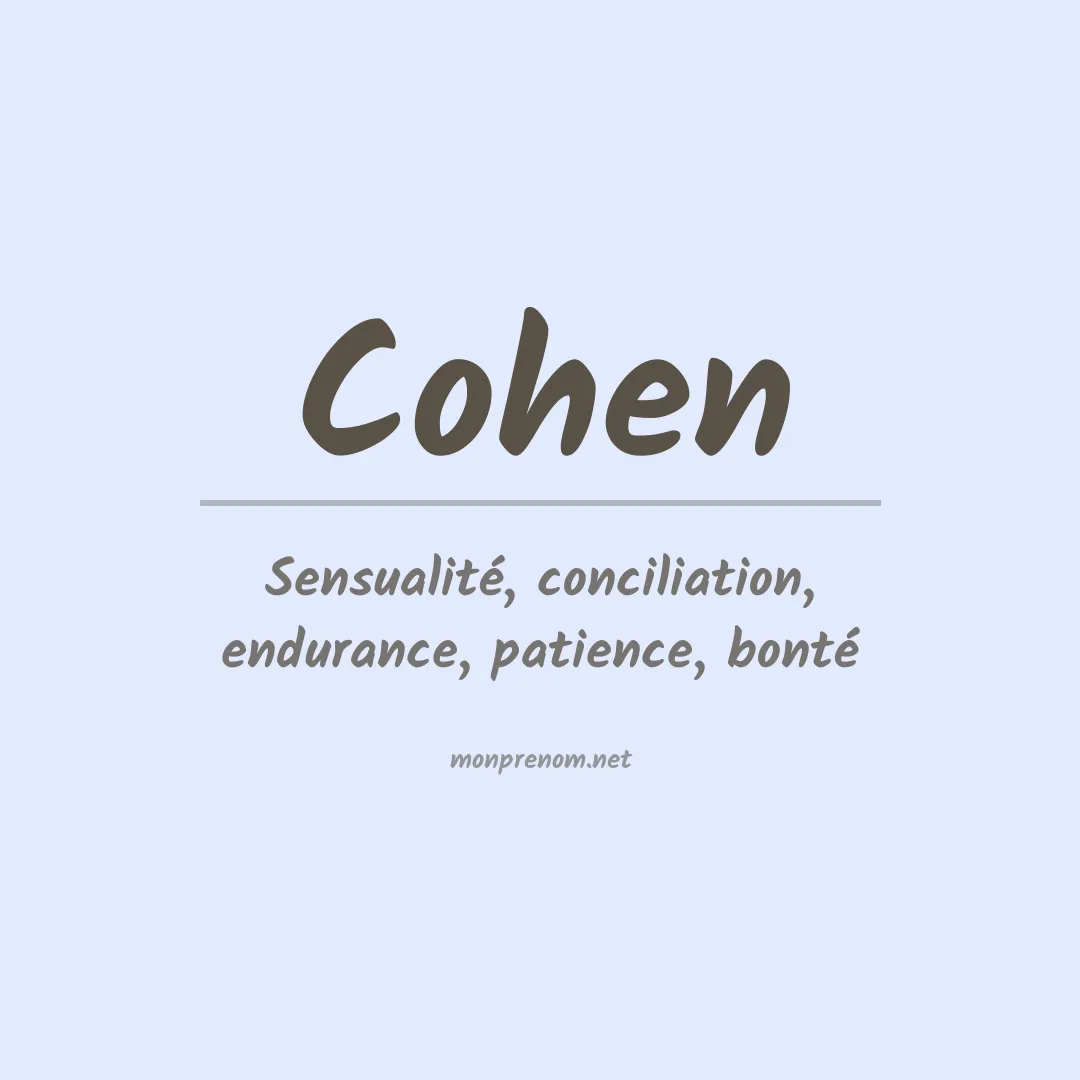 Signification du Prénom Cohen