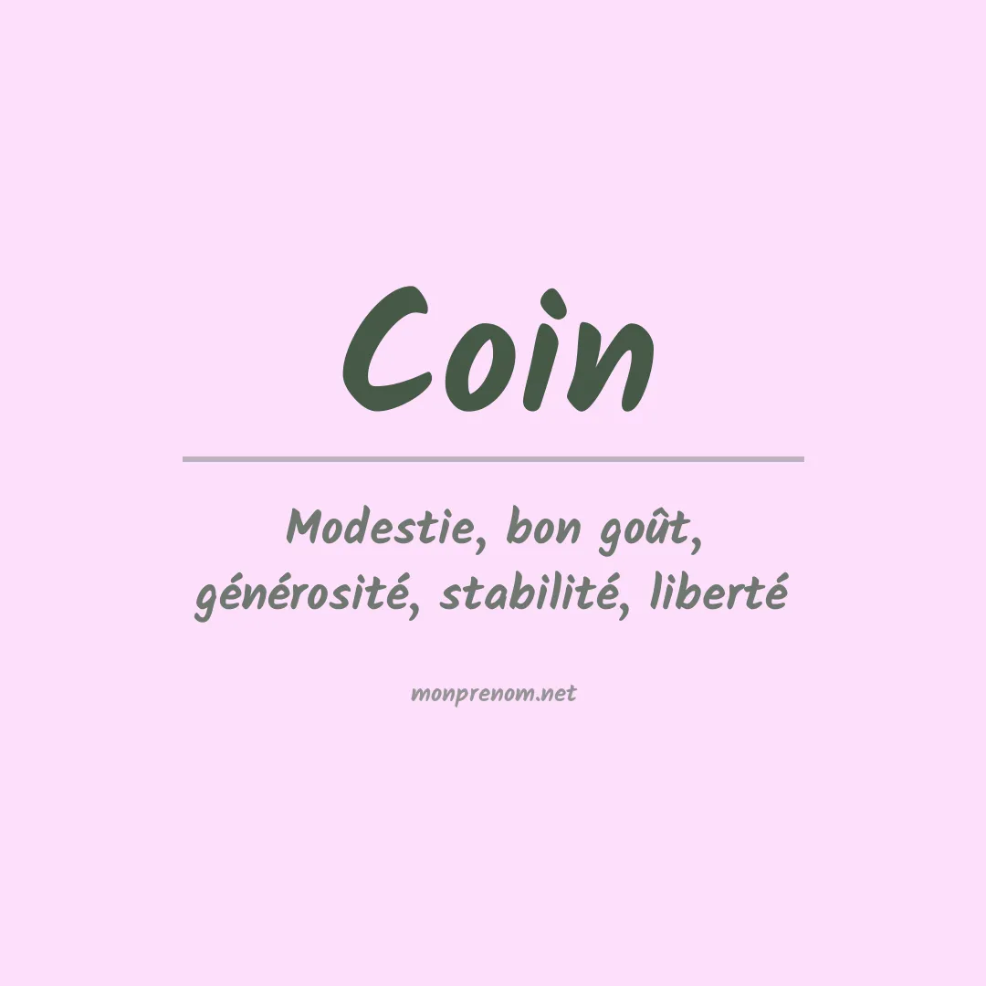 Signification du Prénom Coin