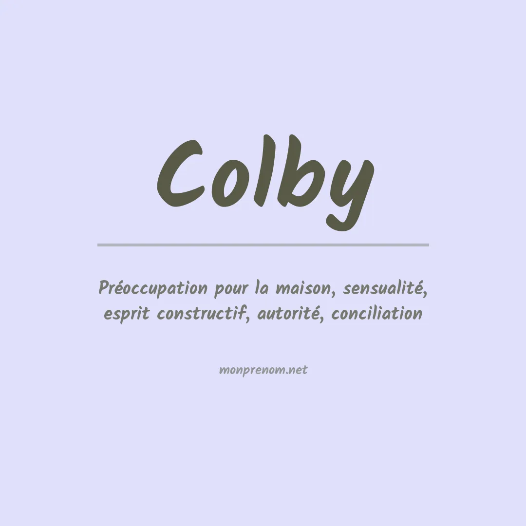 Signification du Prénom Colby