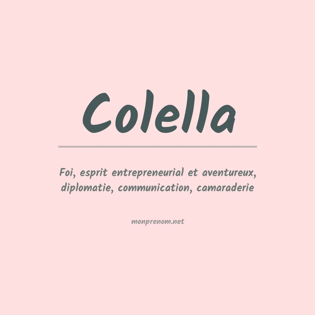 Signification du Prénom Colella