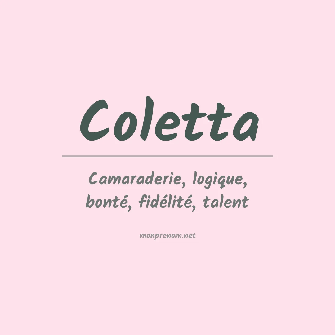 Signification du Prénom Coletta