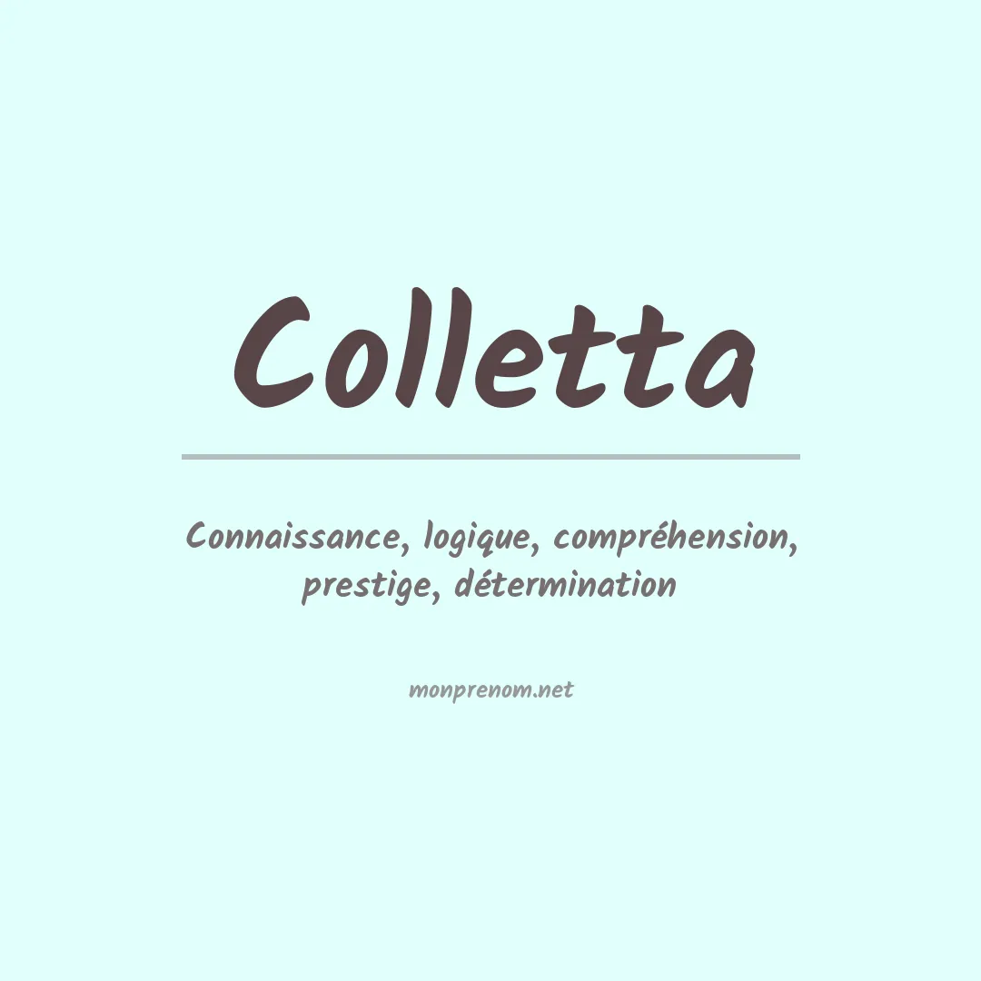 Signification du Prénom Colletta