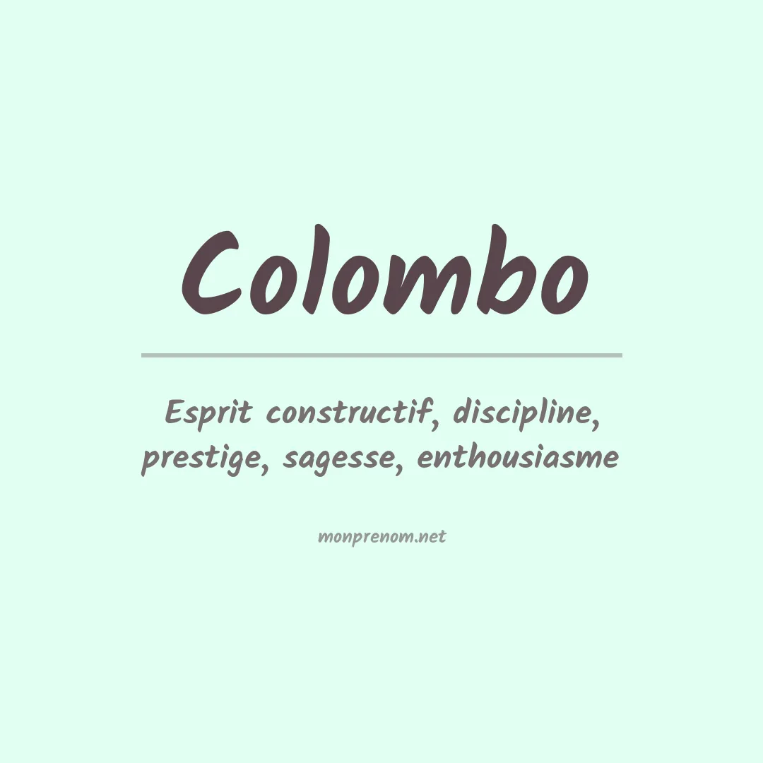 Signification du Prénom Colombo