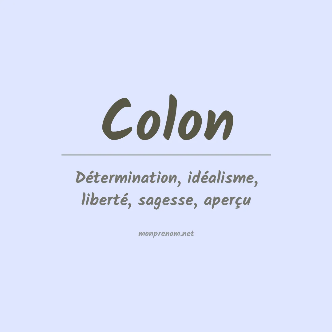 Signification du Prénom Colon