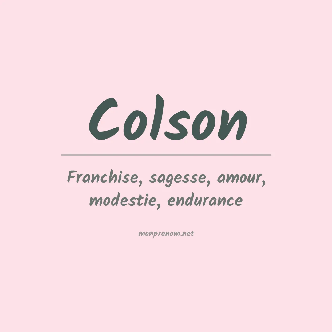 Signification du Prénom Colson