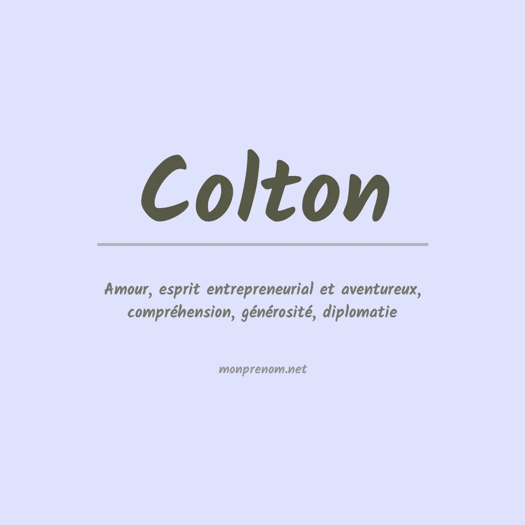 Signification du Prénom Colton