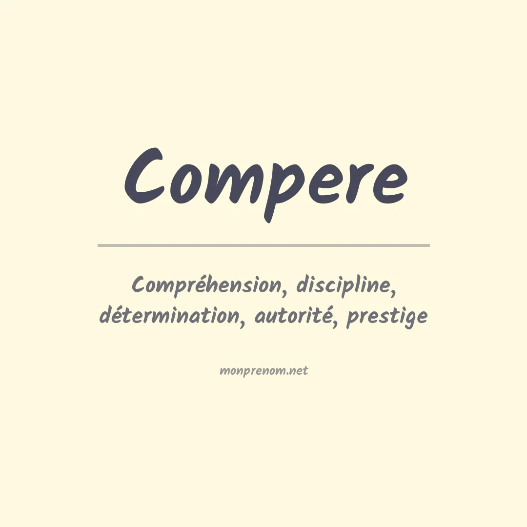 Signification du Prénom Compere