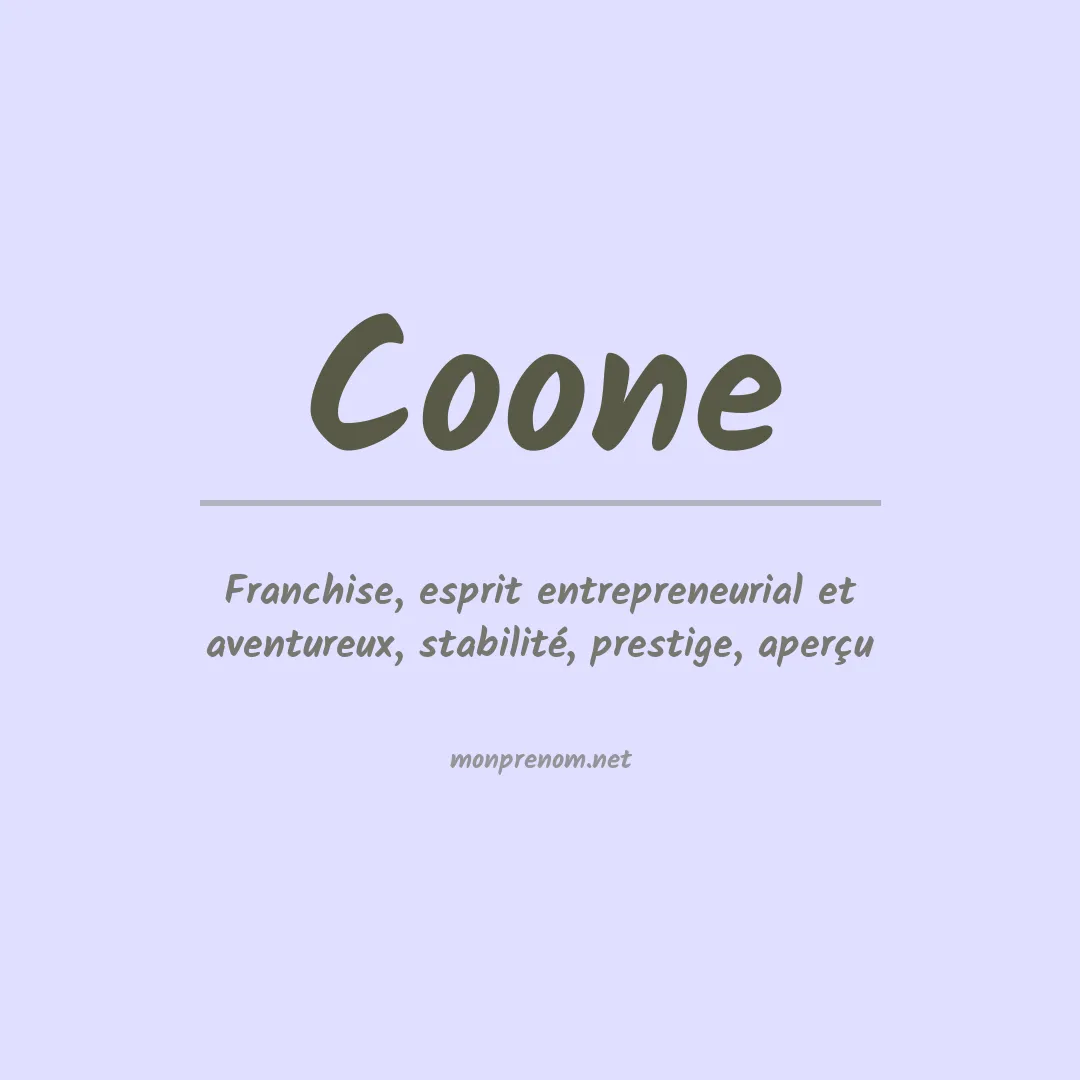 Signification du Prénom Coone