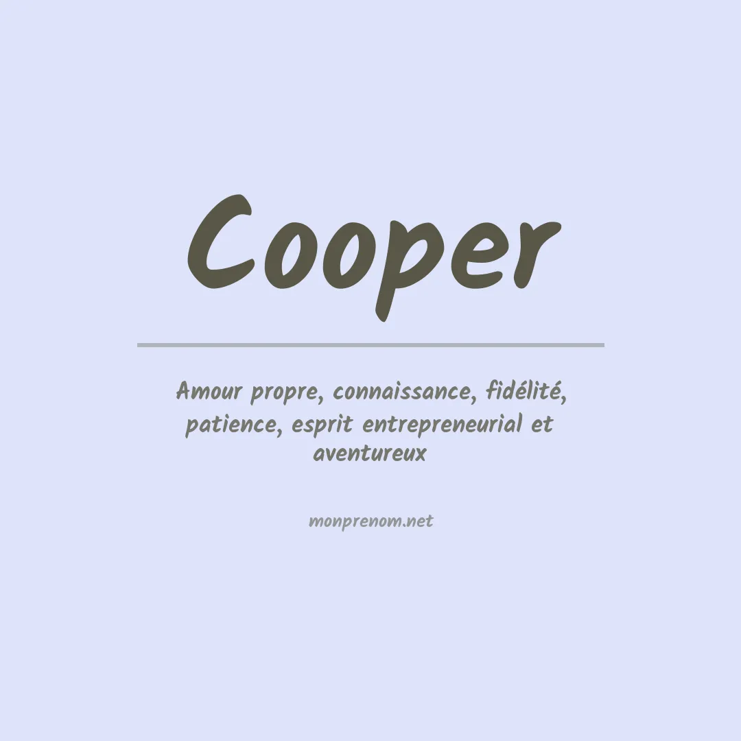 Signification du Prénom Cooper