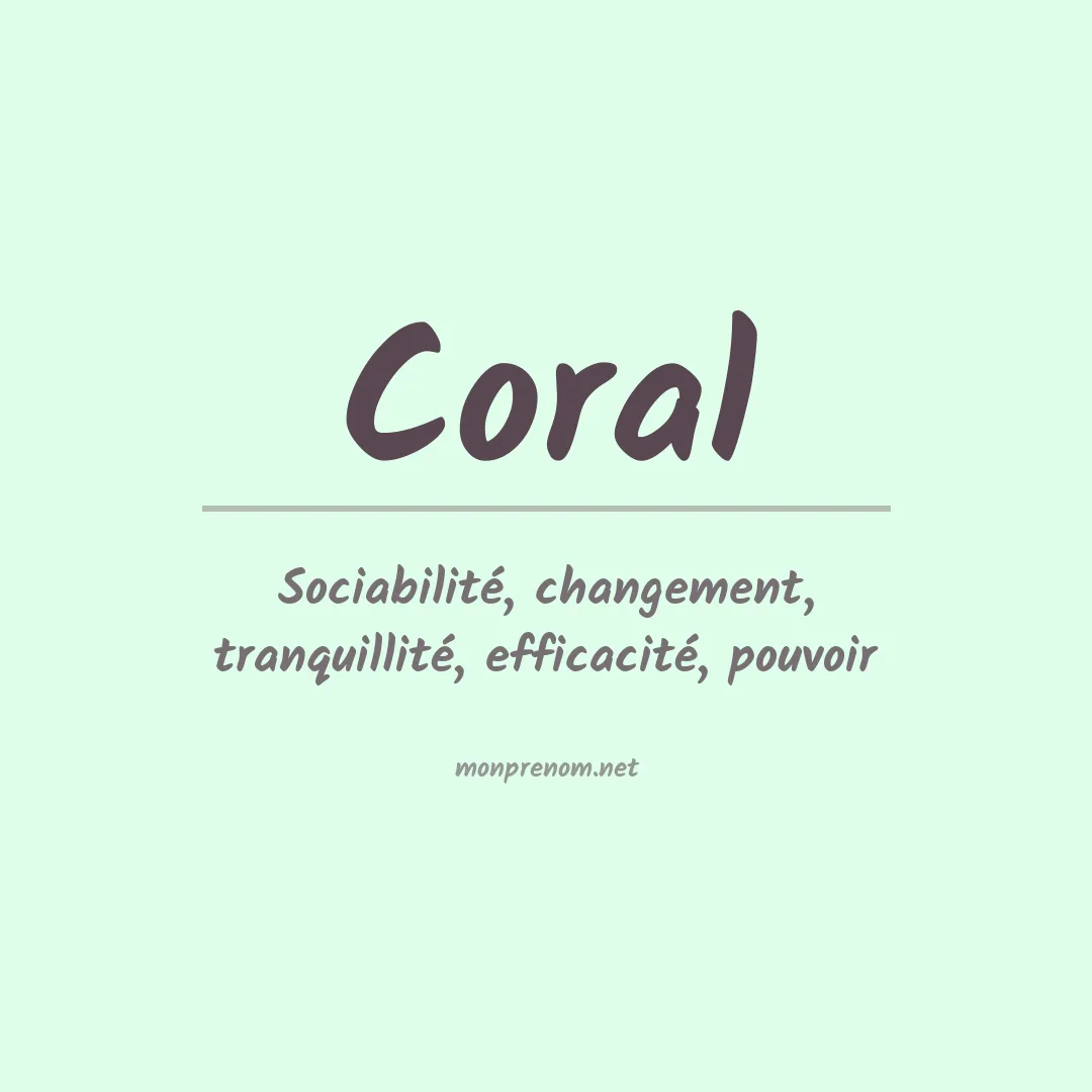 Signification du Prénom Coral