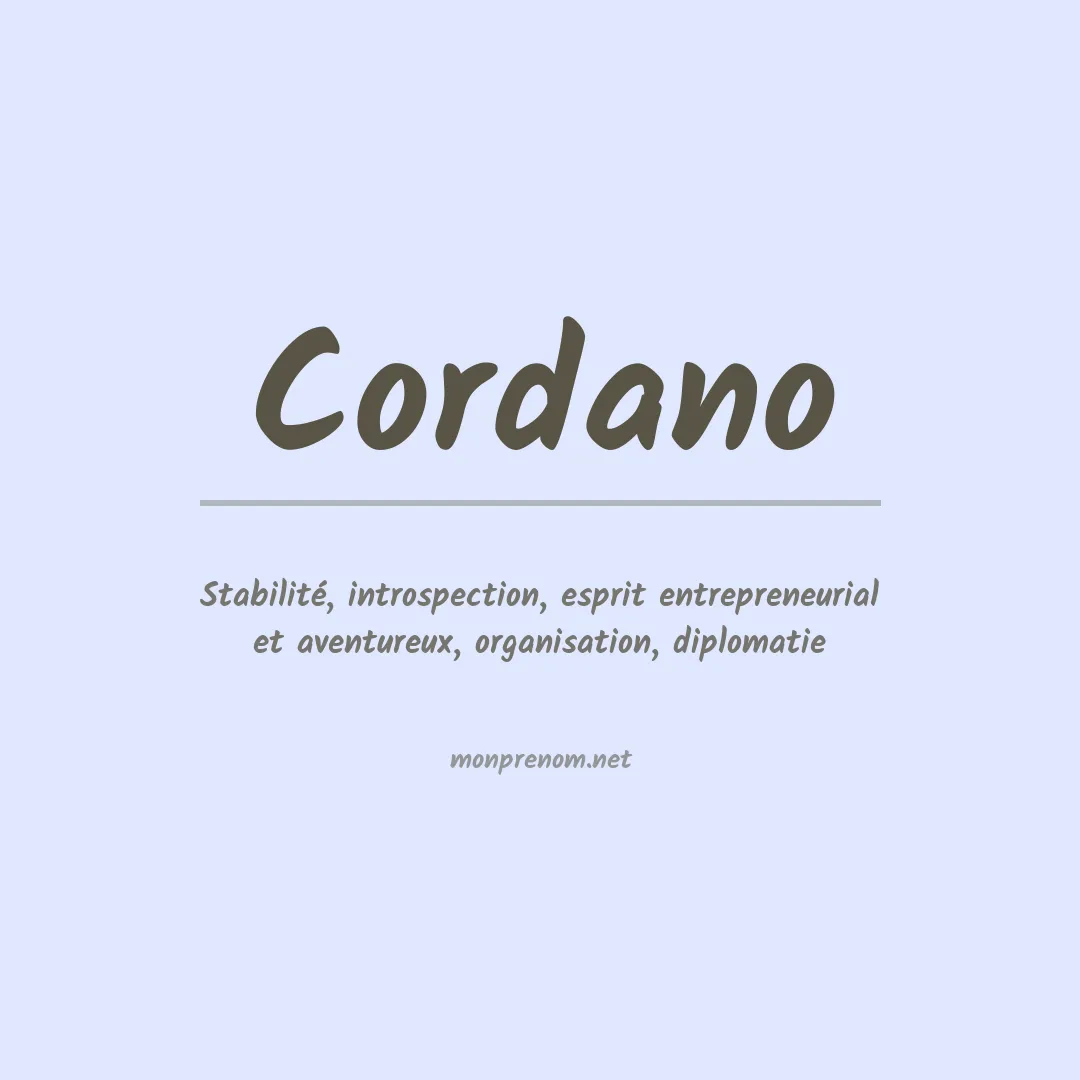 Signification du Prénom Cordano