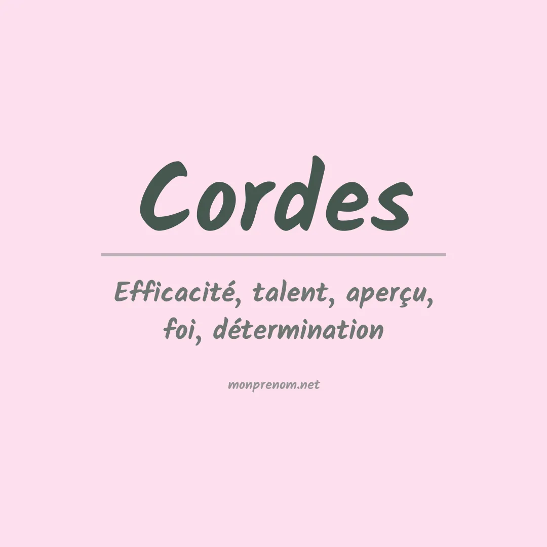 Signification du Prénom Cordes