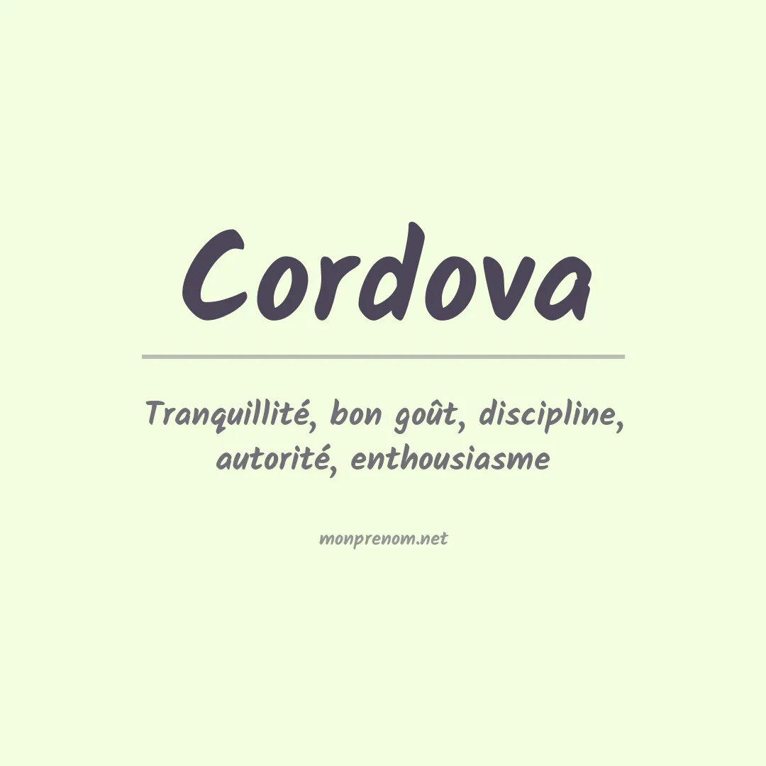 Signification du Prénom Cordova