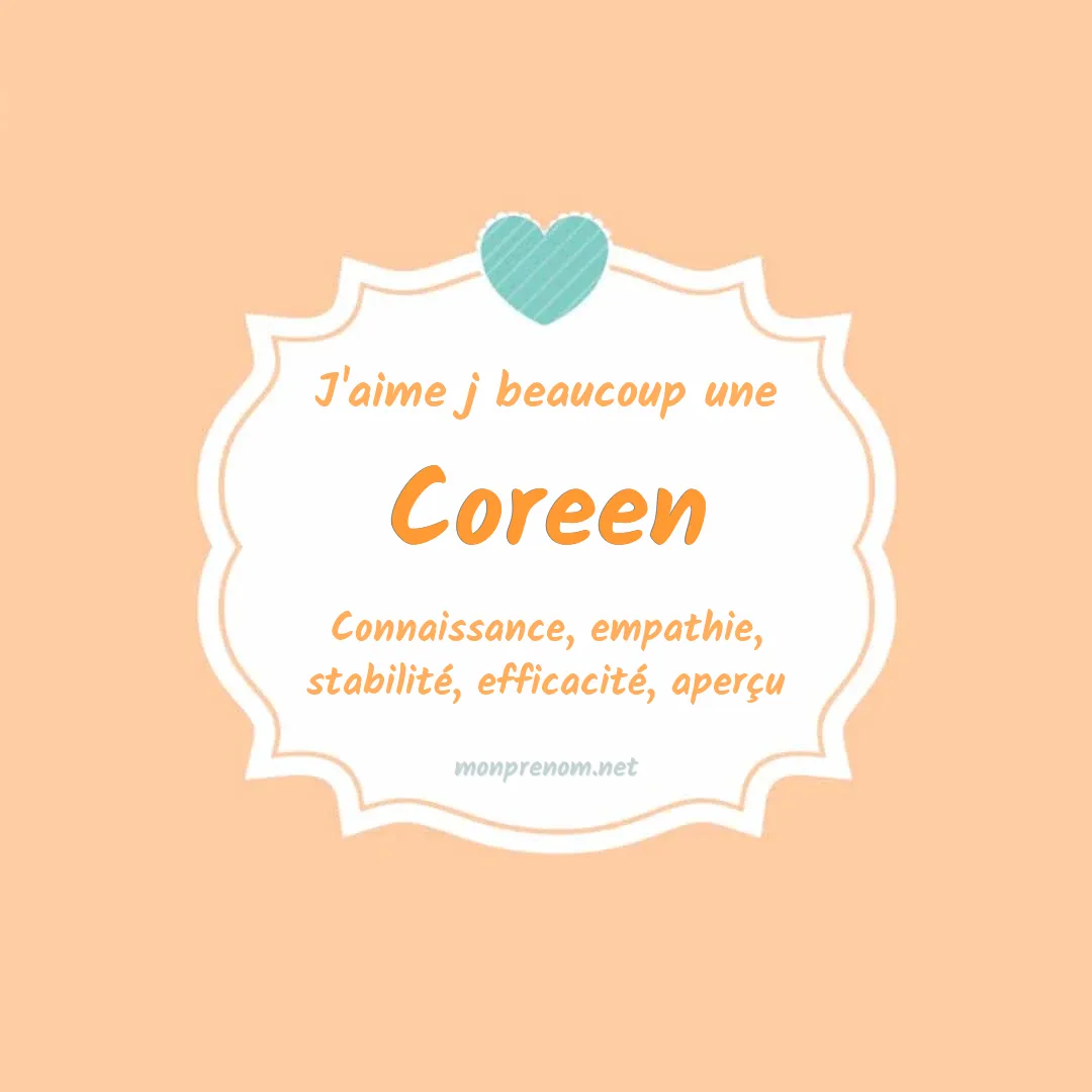j'aime beaucoup Coreen