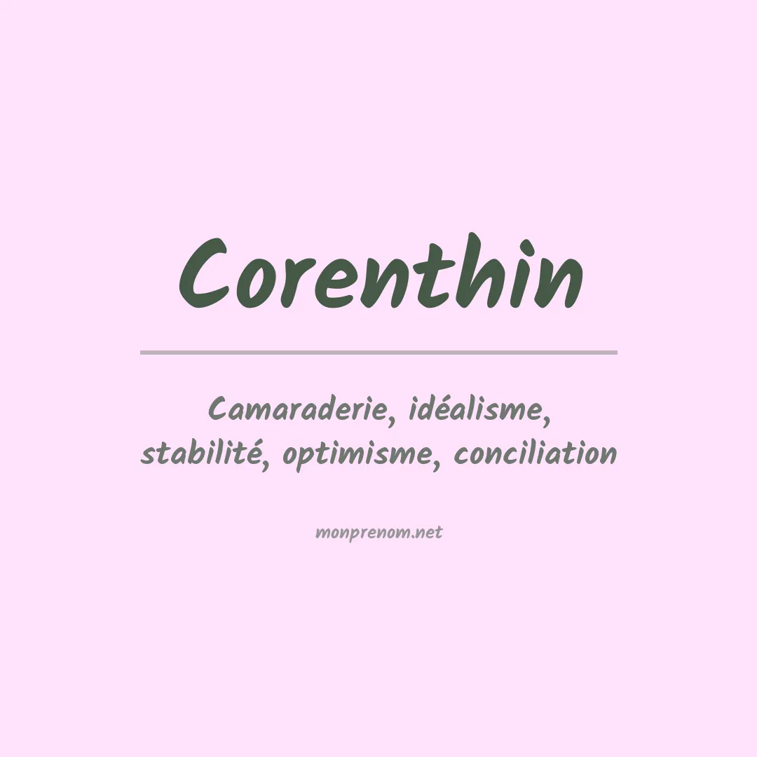 Signification du Prénom Corenthin Signification du Prénom Corenthin