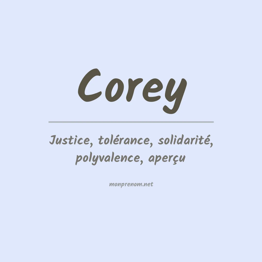 Signification du Prénom Corey