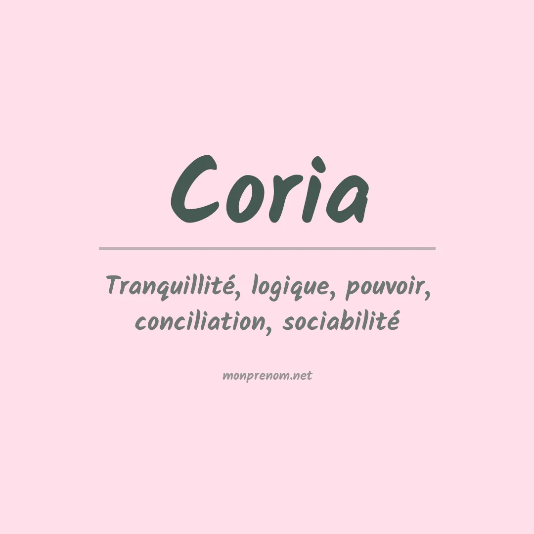 Signification du Prénom Coria