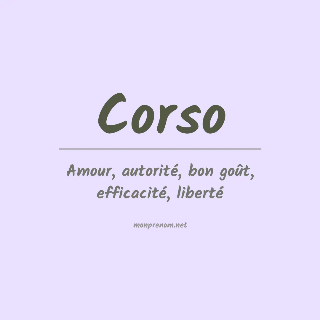 Signification du Prénom Corso