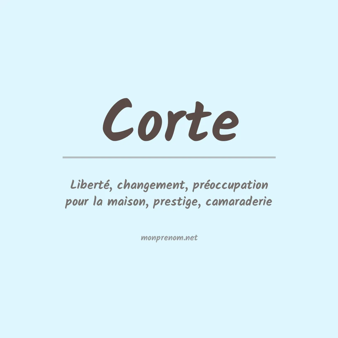 Signification du Prénom Corte