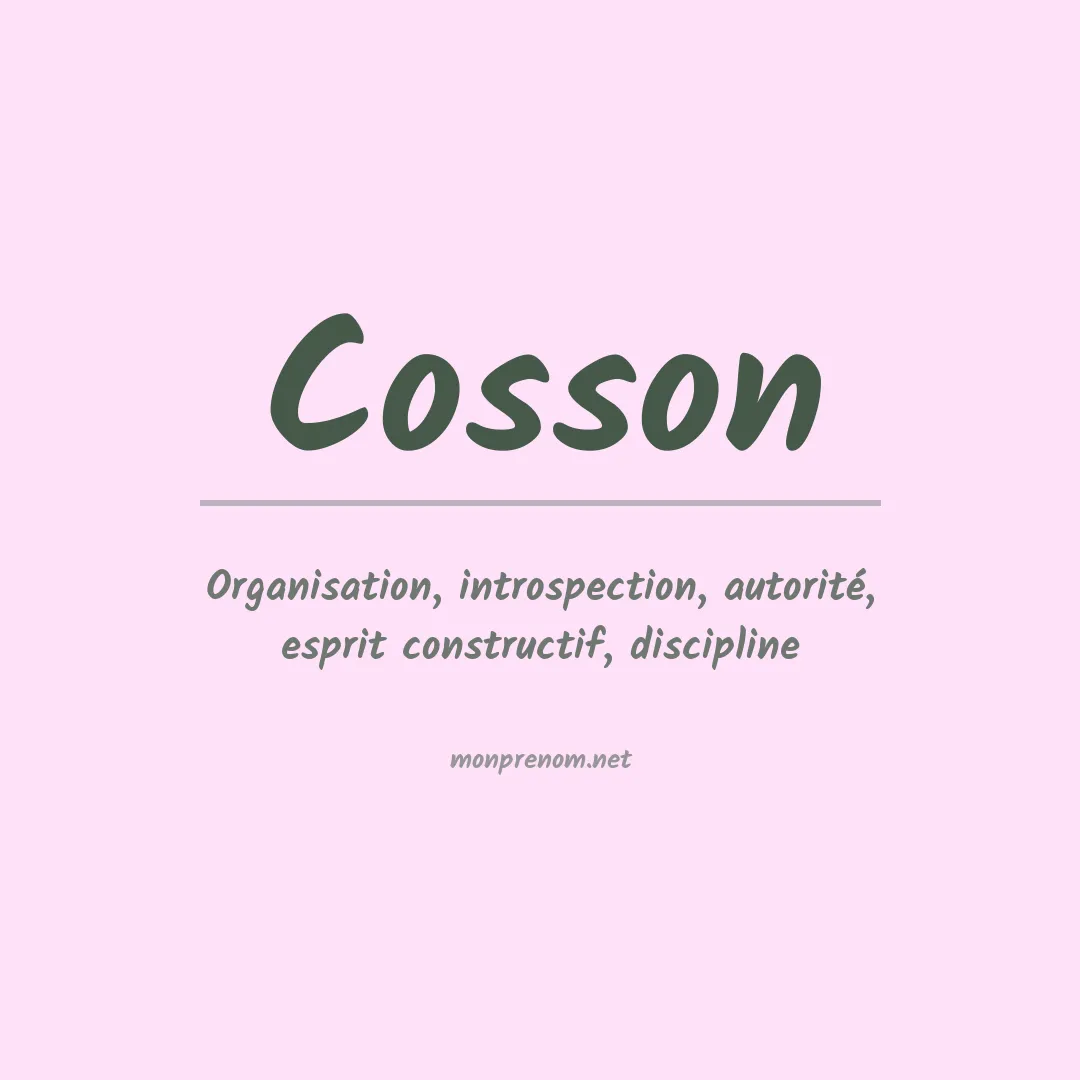 Signification du Prénom Cosson