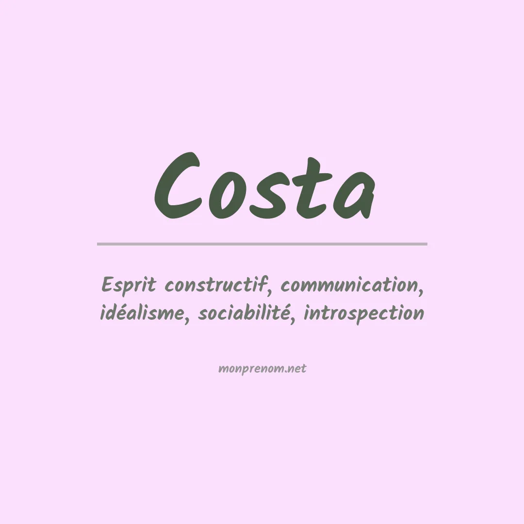 Signification du Prénom Costa