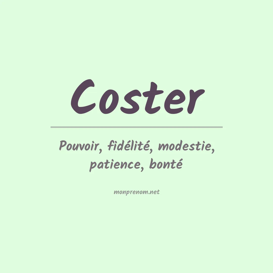 Signification du Prénom Coster