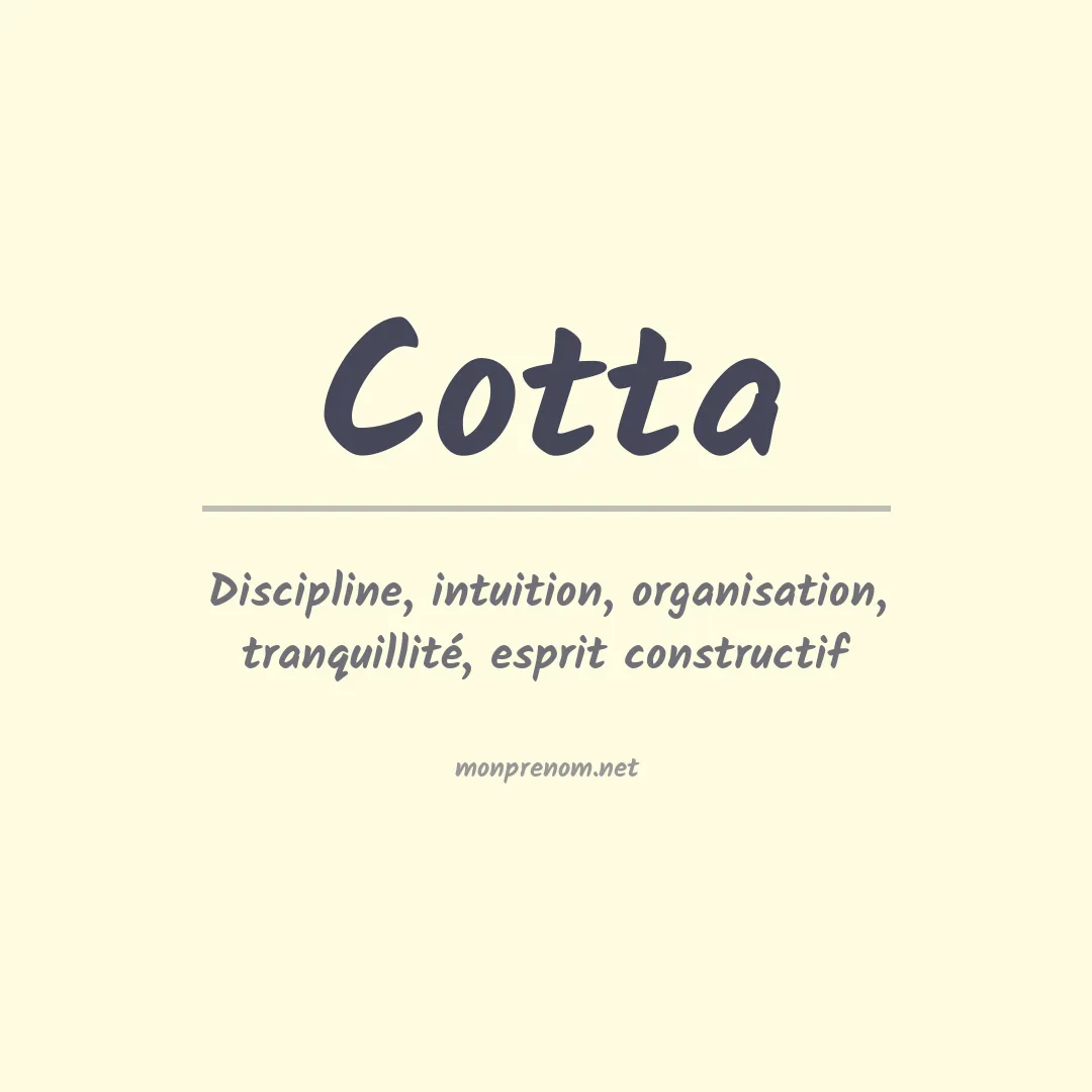 Signification du Prénom Cotta