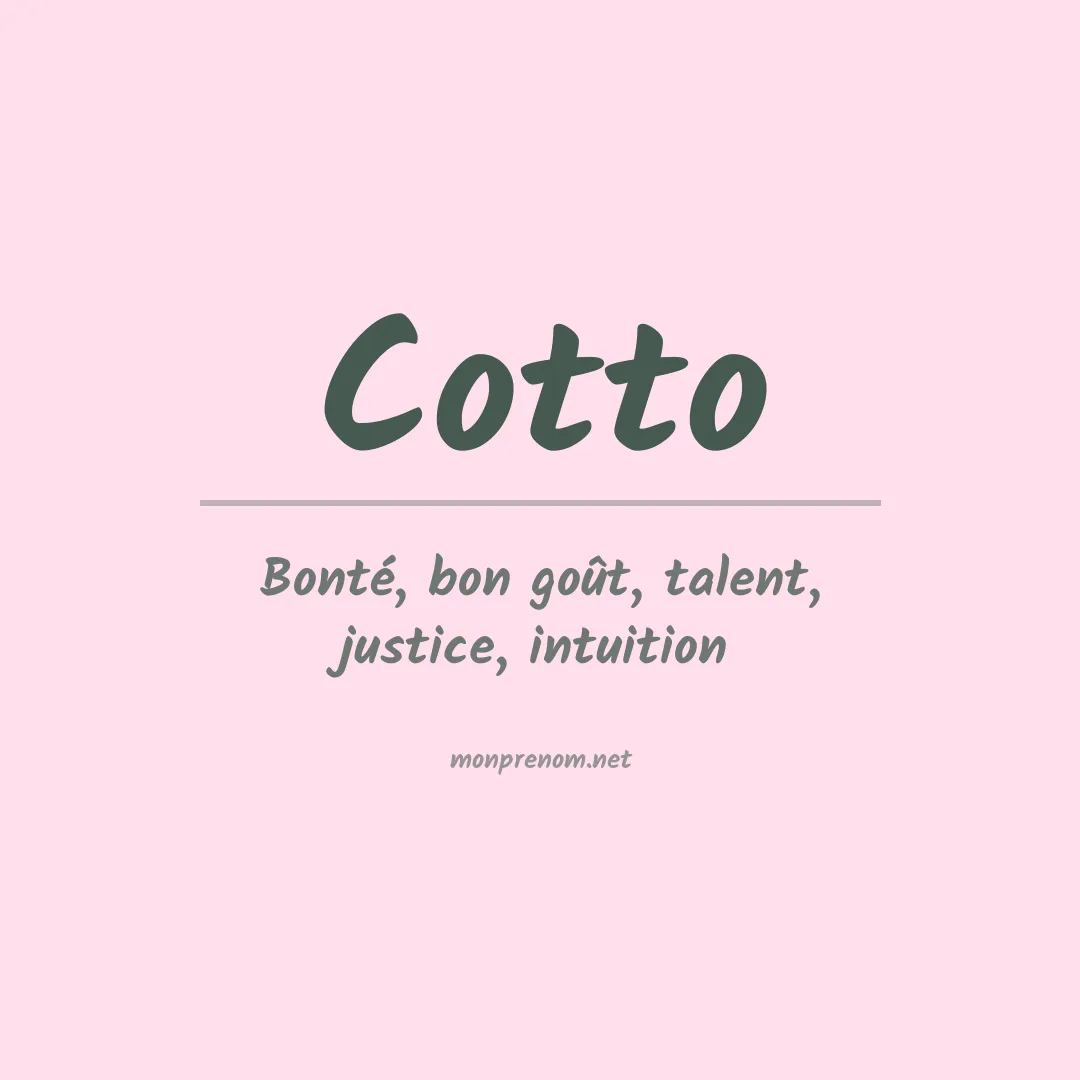 Signification du Prénom Cotto