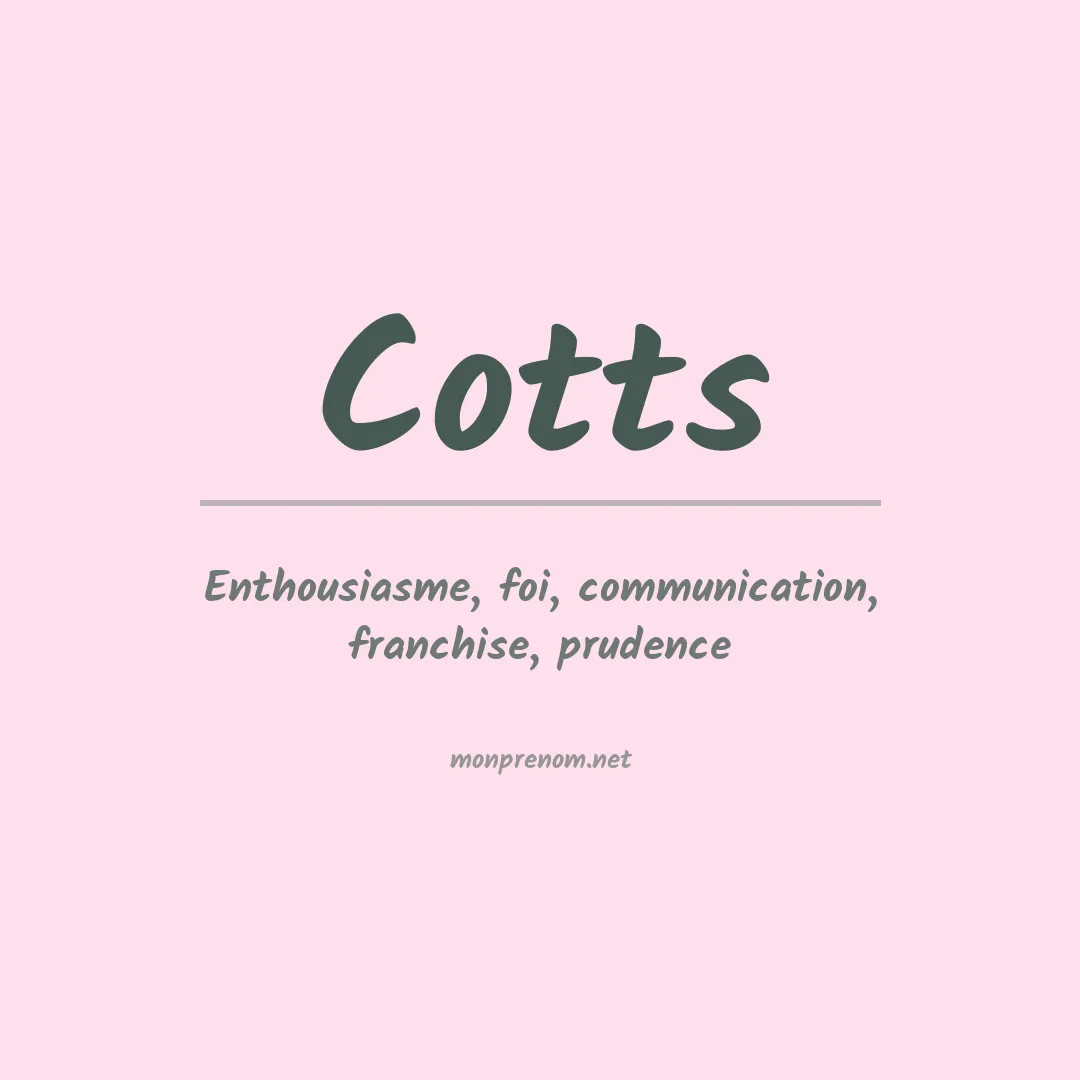 Signification du Prénom Cotts