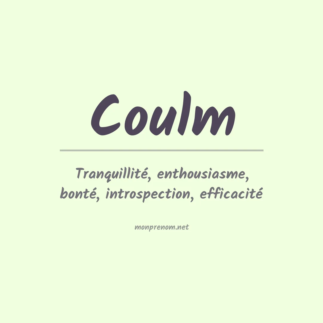 Signification du Prénom Coulm Signification du Prénom Coulm