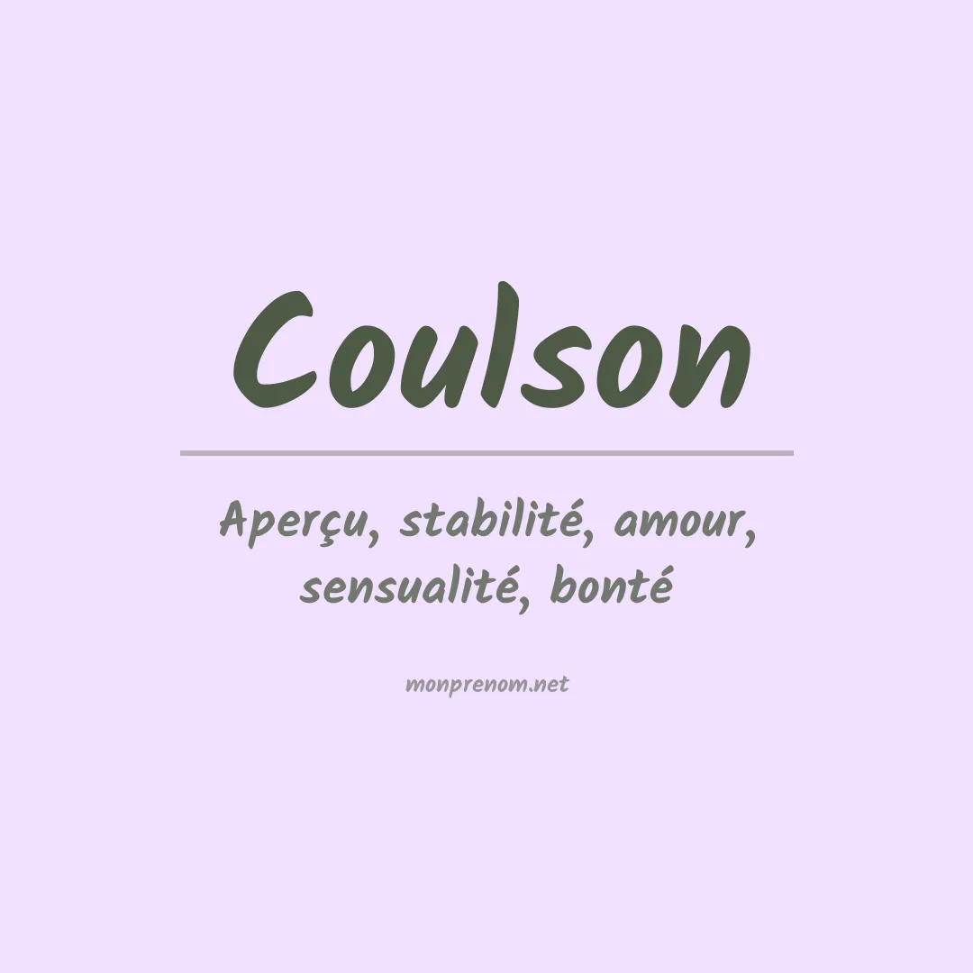 Signification du Prénom Coulson