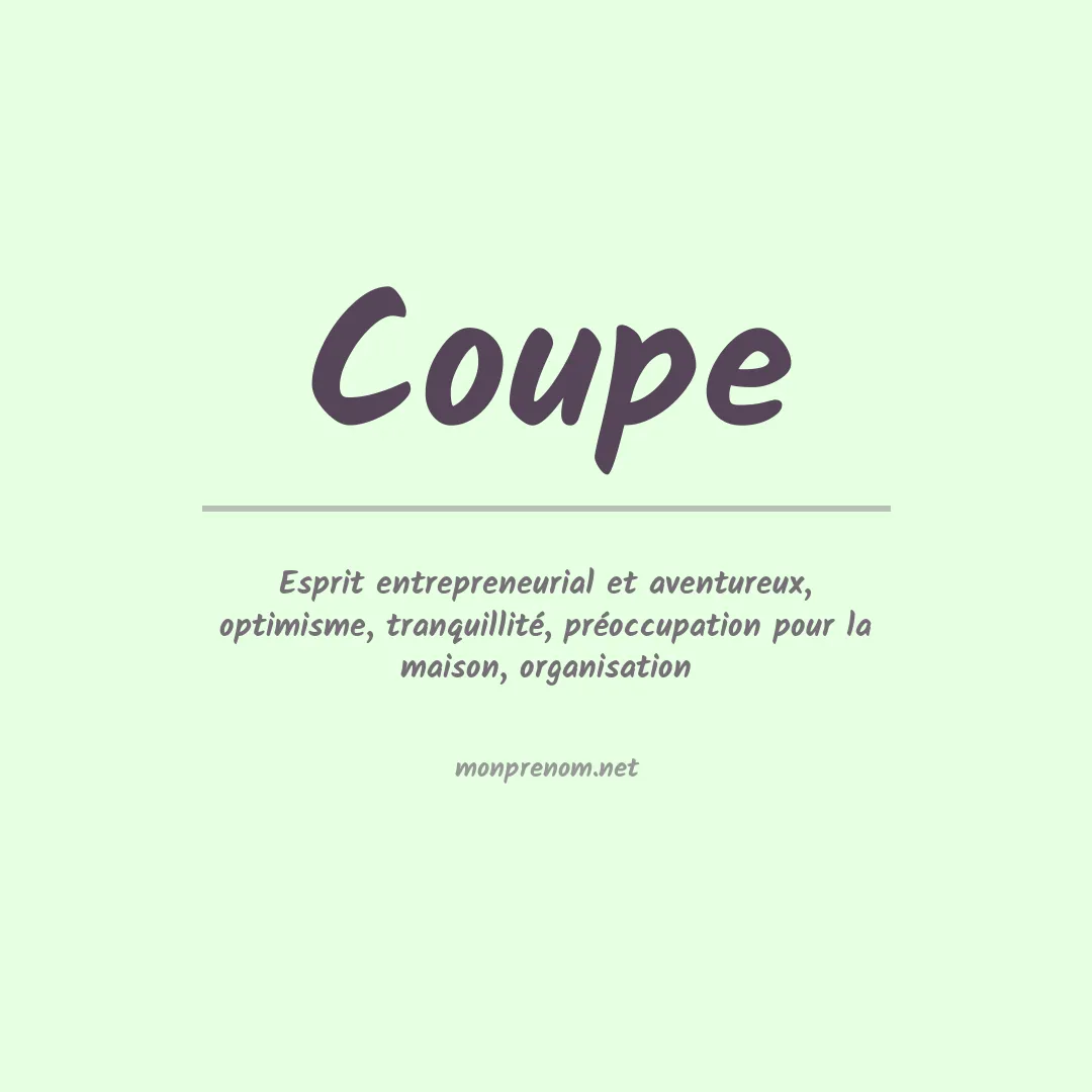 Signification du Prénom Coupe Signification du Prénom Coupe