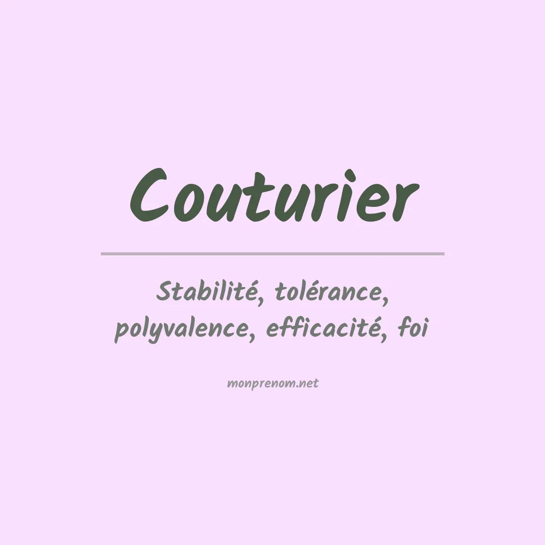 Signification du Prénom Couturier