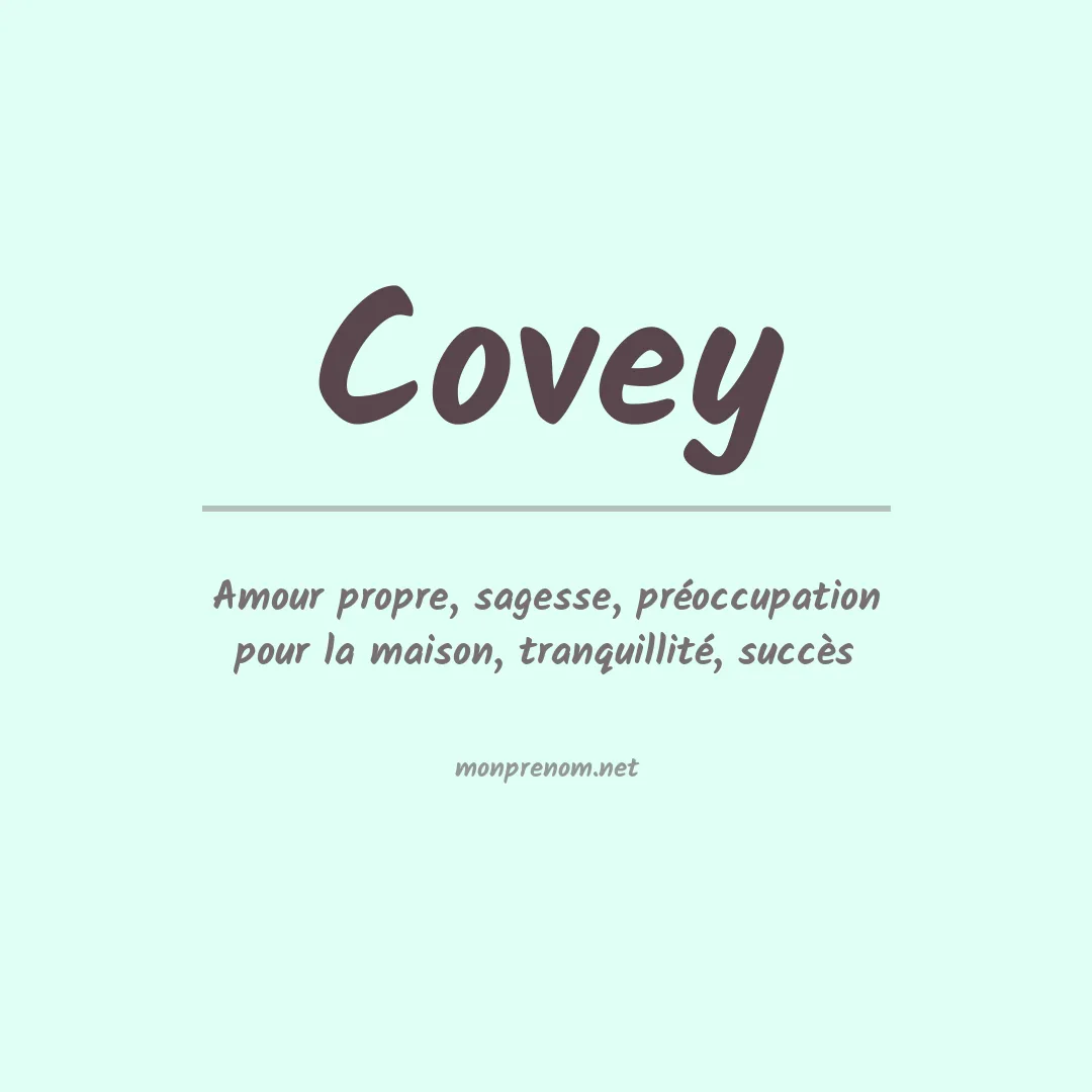 Signification du Prénom Covey