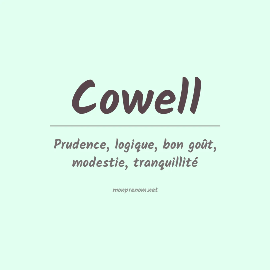 Signification du Prénom Cowell