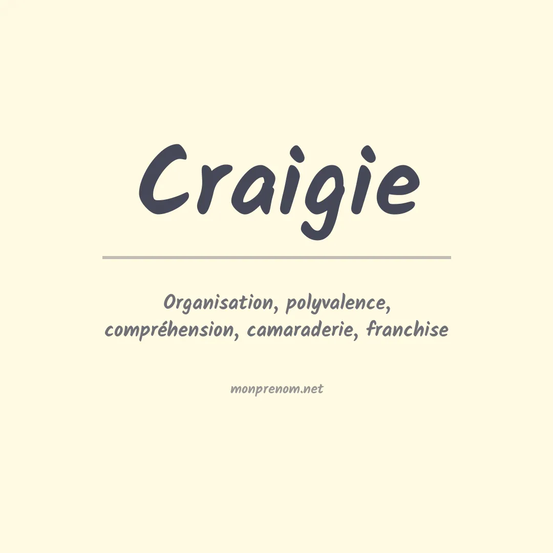 Signification du Prénom Craigie Signification du Prénom Craigie