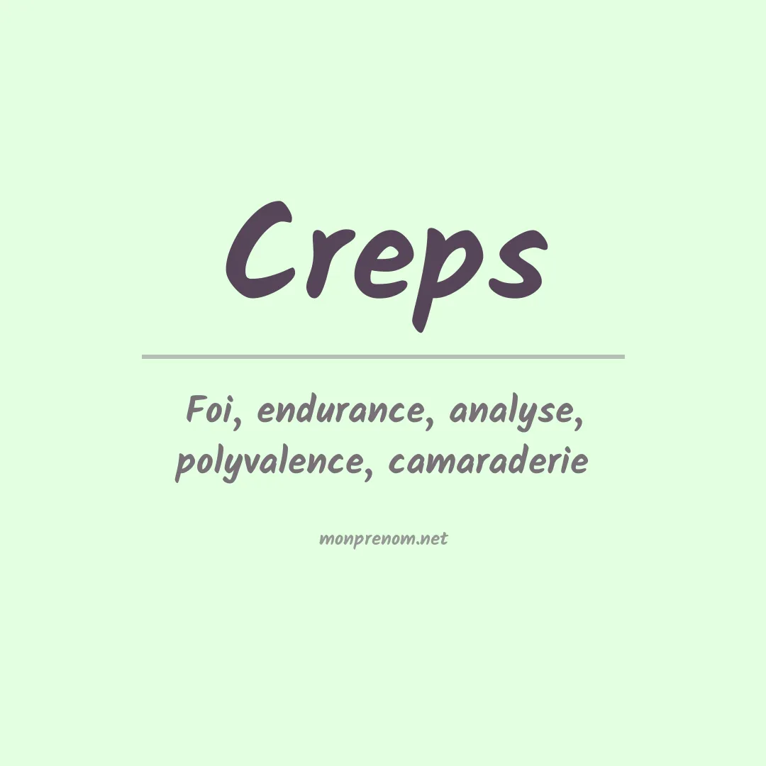 Signification du Prénom Creps Signification du Prénom Creps