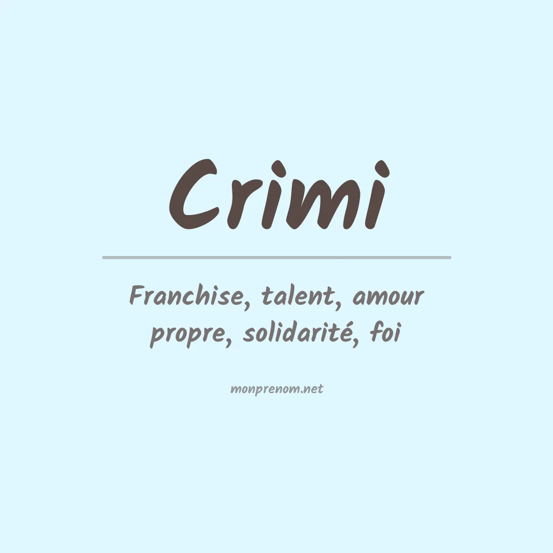 Signification du Prénom Crimi