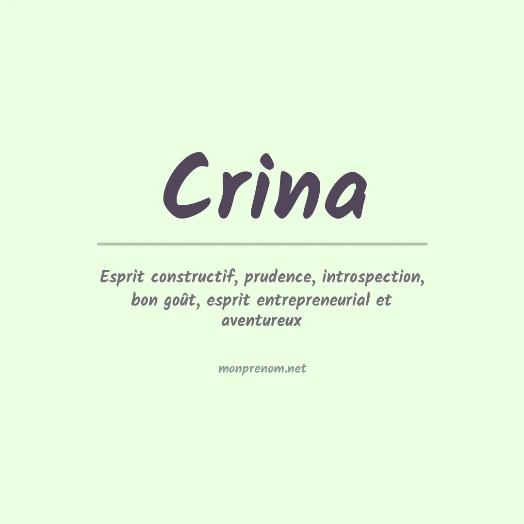 Signification du Prénom Crina